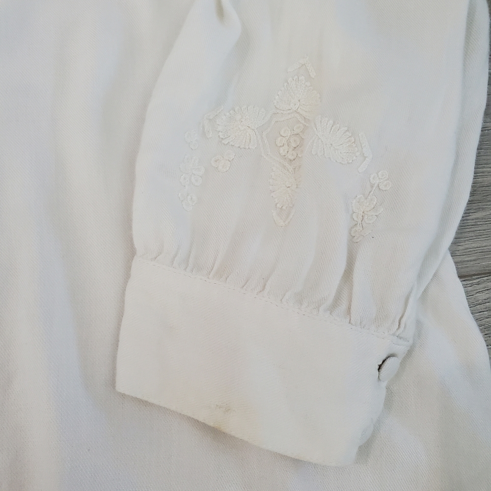 Soft Joie Cream Button-Up Top With Cording Embell… - image 7